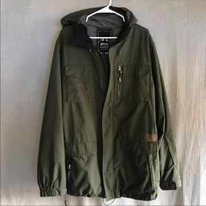 Rip Curl army green ski jacket snowboard coat hood
